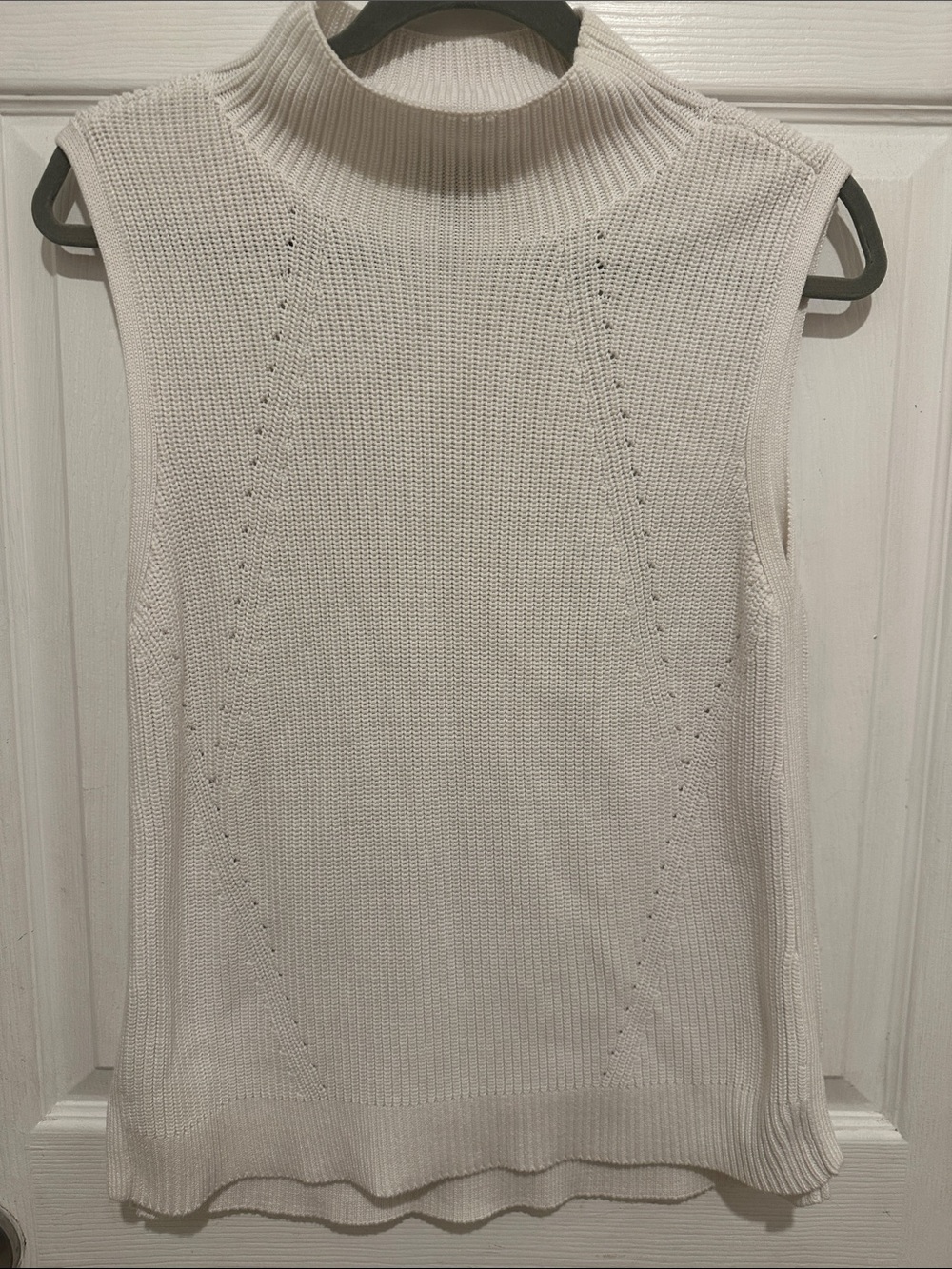 WHBM Mock Neck Knit Top - White